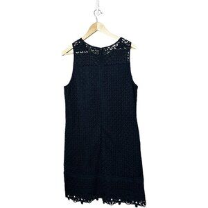 Ann Taylor Loft Women's Navy Blue Sleeveless Lace Shift Dress | Sz 14 | Wedding